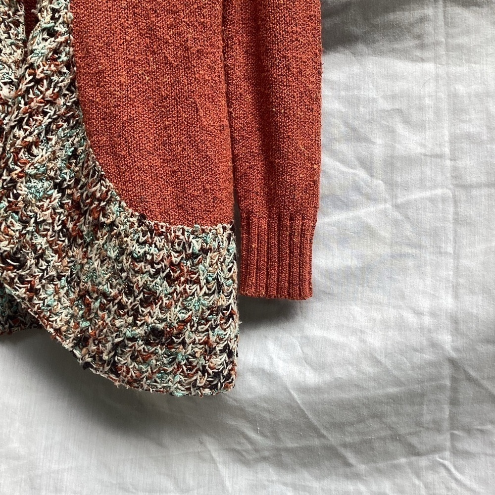 Ponsesa orange bohemian cardigan sweater, size small - Picture 3 of 8